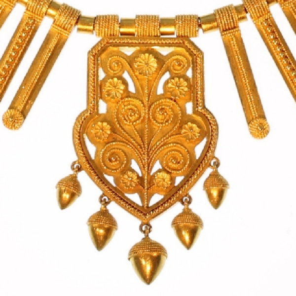 Antique gold filigree choker necklace made in France (image 4 of 11)